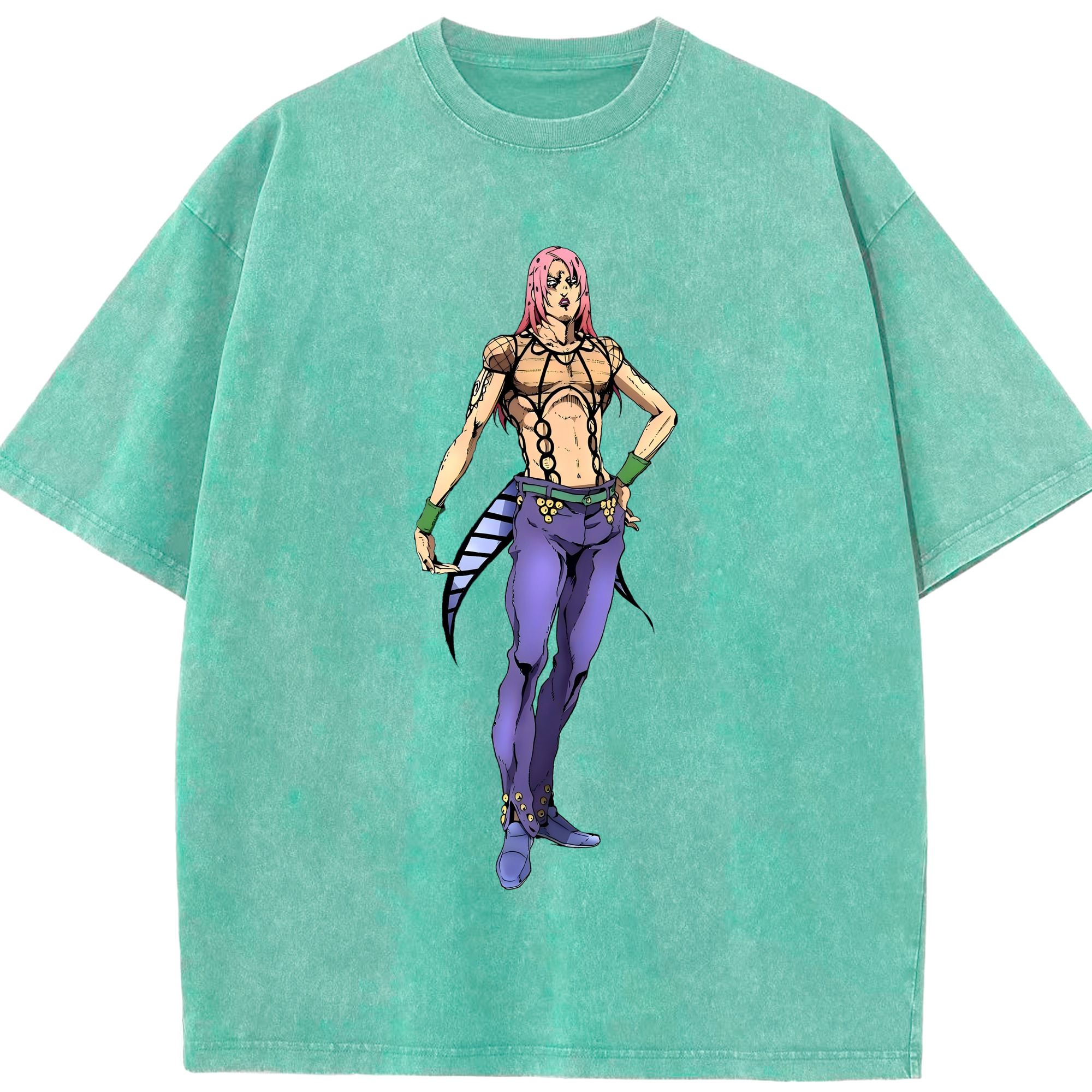 （画像用） ジョジョの奇妙な冒険 ビネガー?ドッピオ JoJo's Bizarre Adventure Vinegar Doppio 綿100% ヴィンテージ風 半袖Tシャツ（フロントプリント）